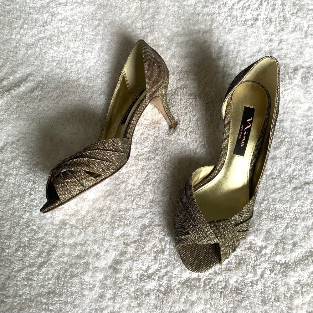 Nina Gold/Bronze Glitter d’Orsay Pump